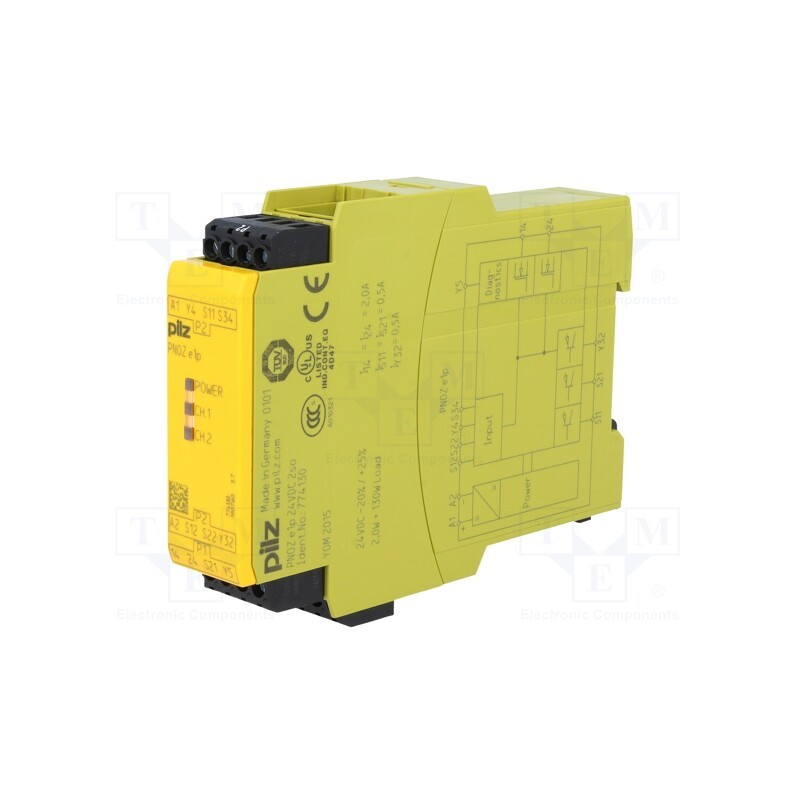 1 pcs x PILZ - 774130 - Module: safety relay, PNOZ e1p, Usup: 24VDC, IN: 2, OUT: 5, -10÷55°C