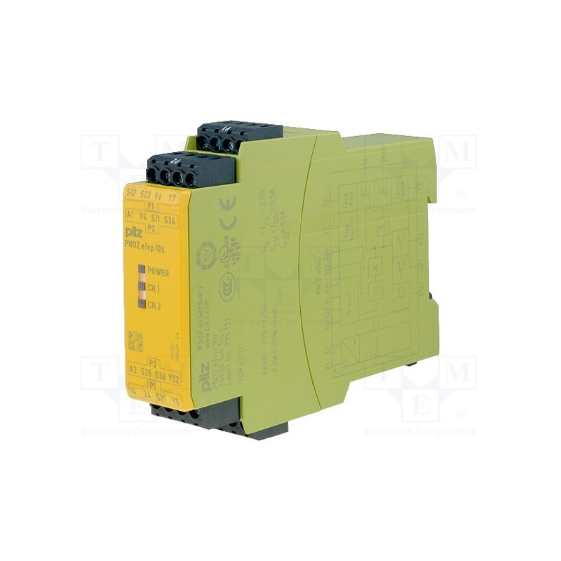 1 pcs x PILZ - 774131 - Module: safety relay, PNOZ e1vp, Usup: 24VDC, IN: 2, OUT: 4, -10÷55°C