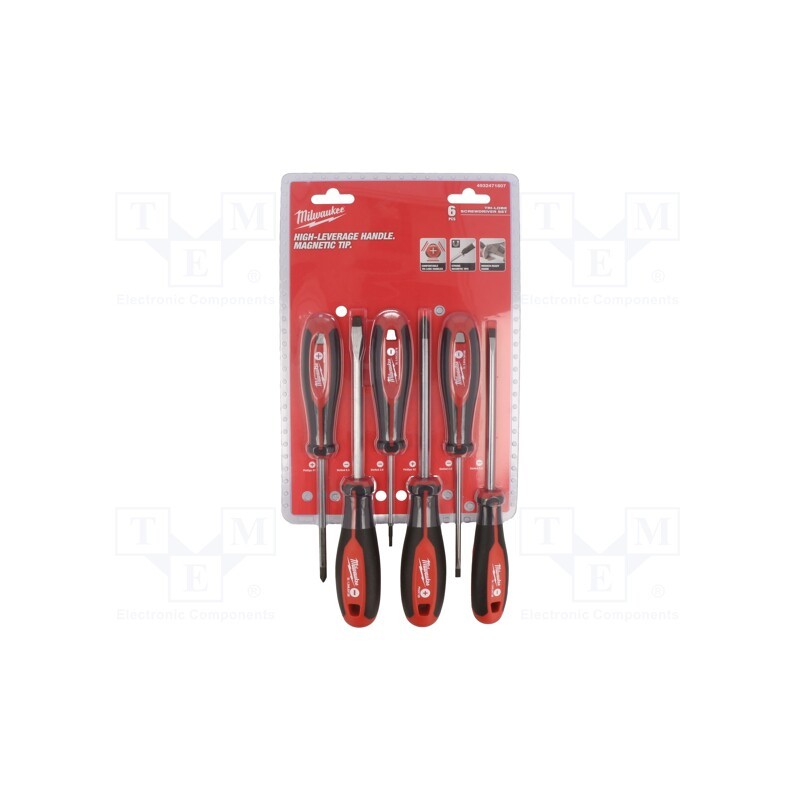 1 set x Milwaukee - 4932471807 - Kit: screwdrivers, Phillips,slot, 6pcs.