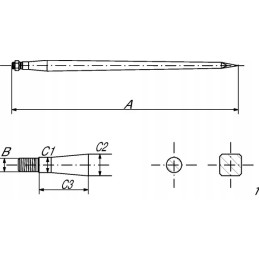 Loader straight profile, double t 36x810 mm