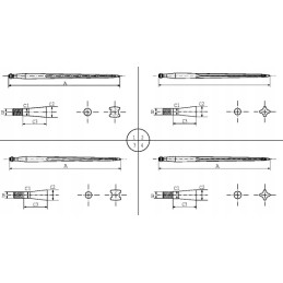 Loader straight profile, double t 36x810 mm