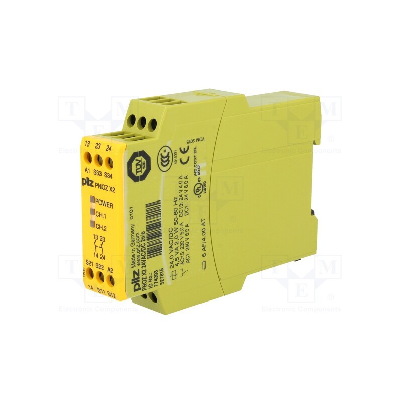 1 pcs x PILZ - 774303 - Module: safety relay, PNOZ X2, 24VAC, Usup: 24VDC, Contacts: NO x2