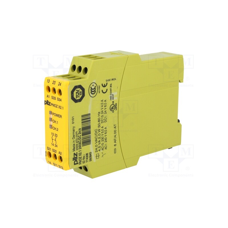 1 pcs x PILZ - 774306 - Module: safety relay, PNOZ X2.1, 24VAC, Usup: 24VDC, IN: 2, OUT: 2
