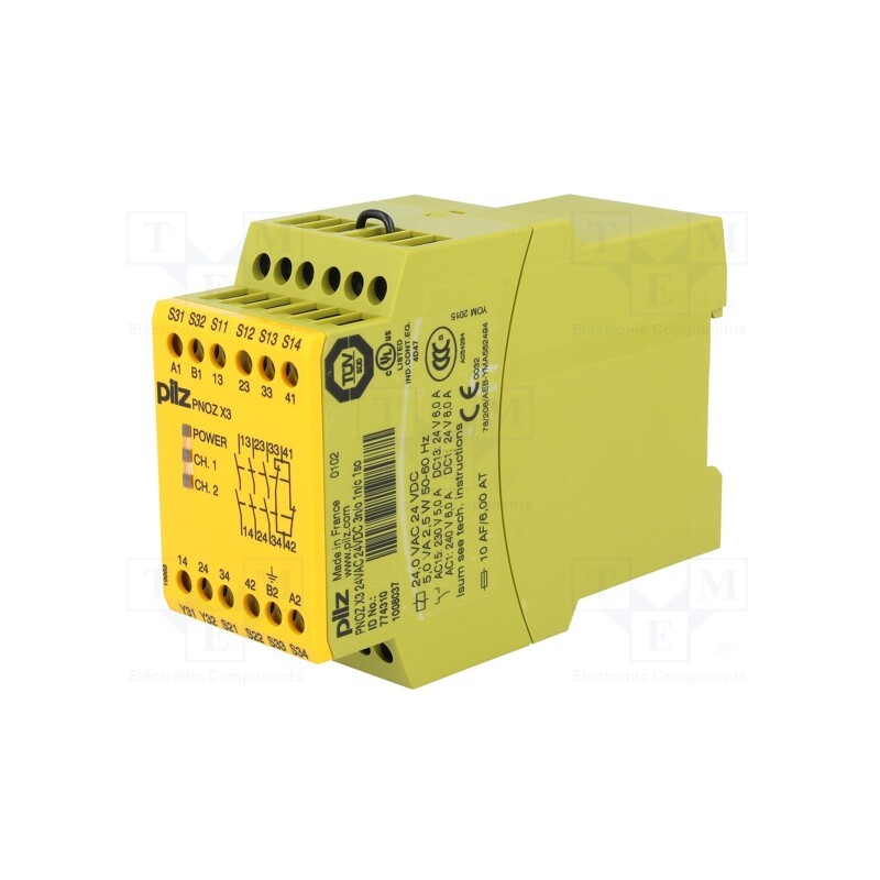 1 pcs x PILZ - 774310 - Module: safety relay, PNOZ X3, 24VAC, Usup: 24VDC, IN: 2, OUT: 5, IP40