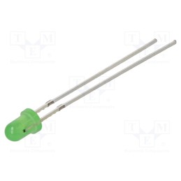 1 pcs x OPTOSUPPLY - OSG8NU3164A-5V - LED, 3mm, green, 30÷45mcd, 60°, Front: convex, 5V, No.of term: 2