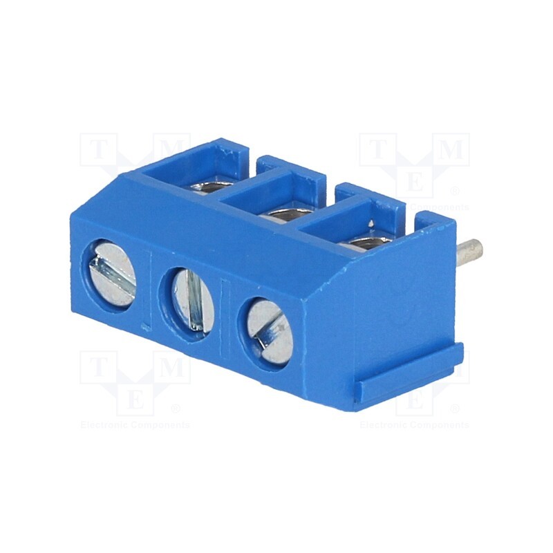 5 pcs x DEGSON ELECTRONICS - DG301-5.0-03P-12-00A(H) - PCB terminal block, angled 90°, 5mm, ways: 3, on PCBs, 1.5mm2, blue