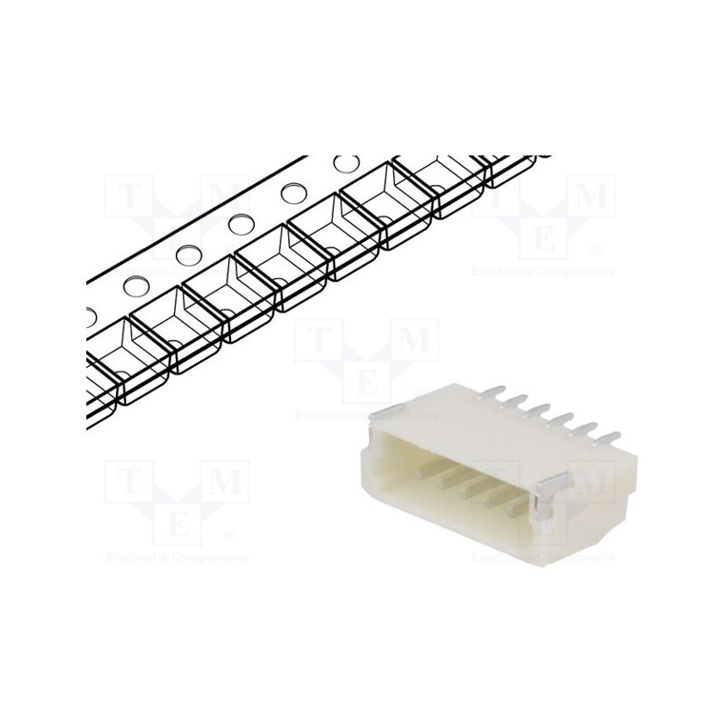 5 pcs x JOINT TECH - A1001WR-S-6P - Socket, wire-board, male, 1mm, PIN: 6, SMT, 50V, 1A, tinned, 20mΩ