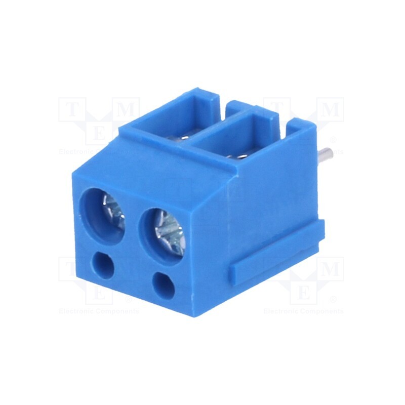 5 pcs x NINIGI - TB-5.0-P-2P1/BL - PCB terminal block, angled 90°, 5mm, ways: 2, on PCBs, 2.5mm2, 16A