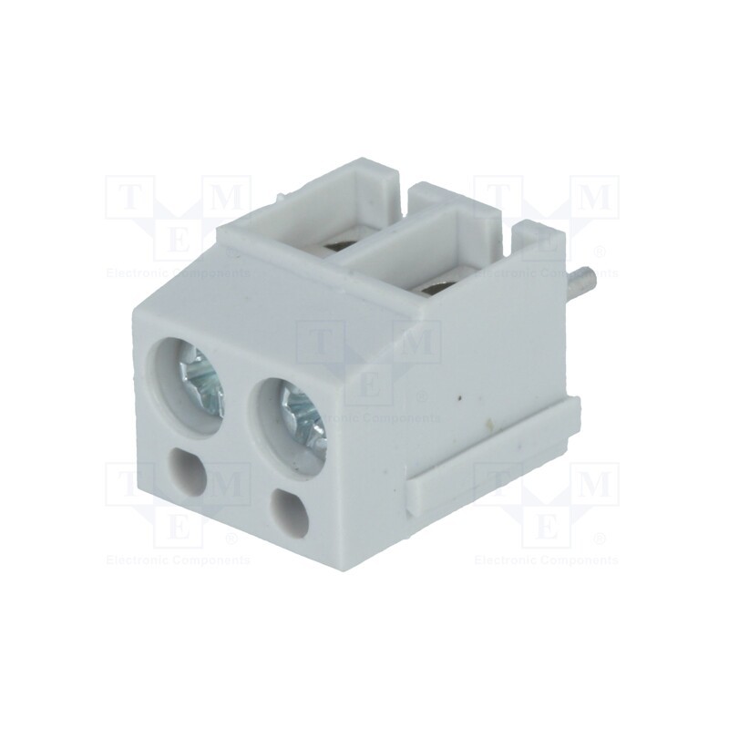 5 pcs x NINIGI - TB-5.0-P-2P1/GY - PCB terminal block, angled 90°, 5mm, ways: 2, on PCBs, 2.5mm2, 16A