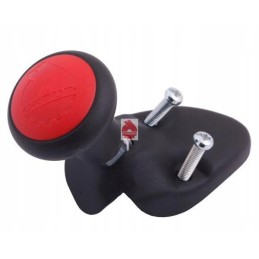 The steering wheel knob on the frame has a red cover, org ursus