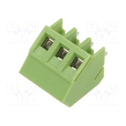5 pcs x XINYA - XY103-3P 5.0MM GREEN - PCB terminal block, angled 45°, 5mm, ways: 3, on PCBs, 2.5mm2, 10A