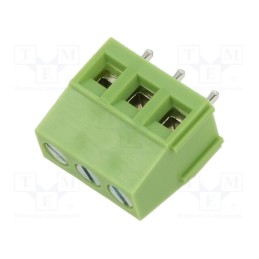 5 pcs x XINYA - XY128VA-3P 5.0MM GREEN - PCB terminal block, angled 90°, 5mm, ways: 3, on PCBs, terminal