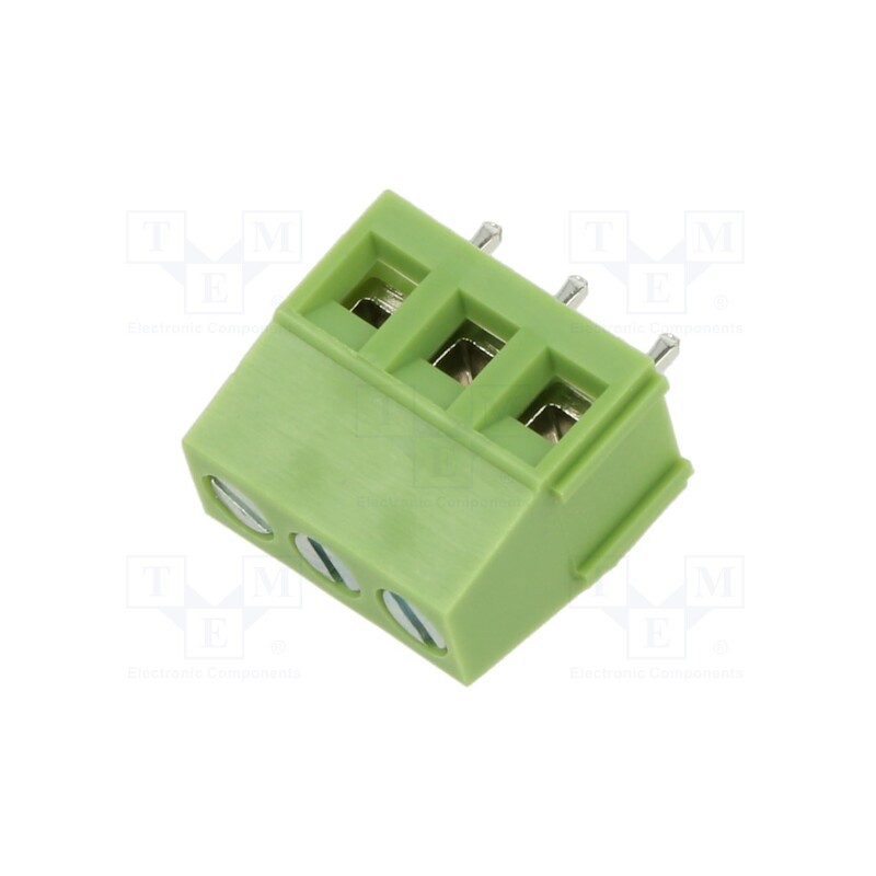 5 pcs x XINYA - XY128VA-3P 5.0MM GREEN - PCB terminal block, angled 90°, 5mm, ways: 3, on PCBs, terminal