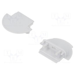 1 set x TOPMET - A3110022 -AS - Cap for LED profiles, grey, 2pcs, ABS, with hole, GROOVE14