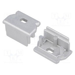 1 set x TOPMET - A1100040 -AS - Cap for LED profiles, silver, 2pcs, ABS, with hole, UNI12