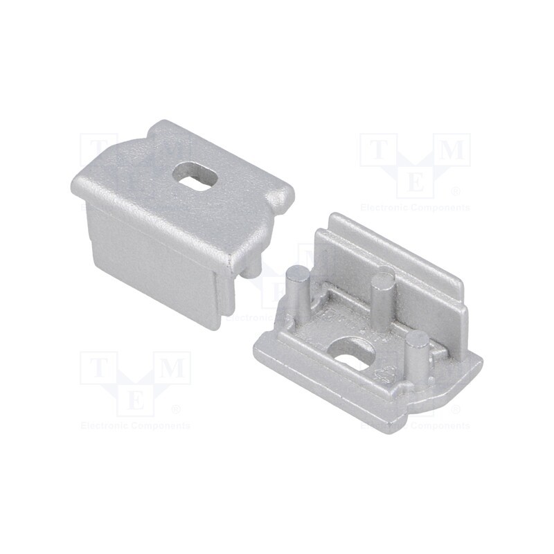 1 set x TOPMET - A1100040 -AS - Cap for LED profiles, silver, 2pcs, ABS, with hole, UNI12