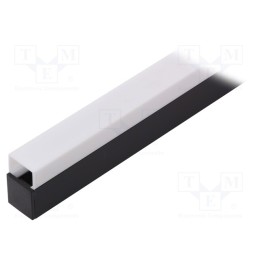 1 set x TOPMET - LINEA20 E7/Y BK 1M SET STANDARD - Profiles for LED modules, white, black, L: 1m, LINEA20, aluminium