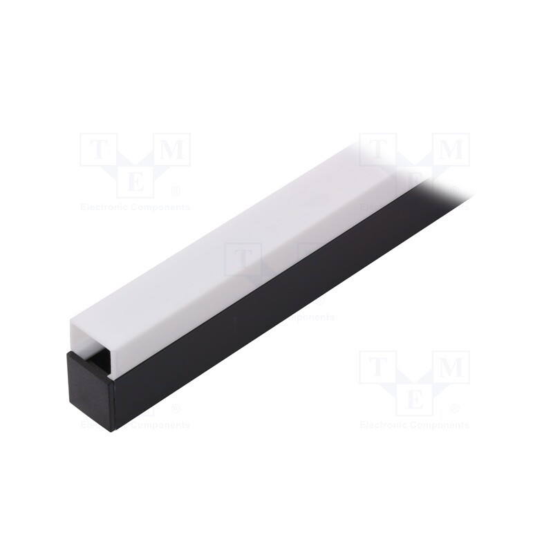 1 set x TOPMET - LINEA20 E7/Y BK 1M SET STANDARD - Profiles for LED modules, white, black, L: 1m, LINEA20, aluminium