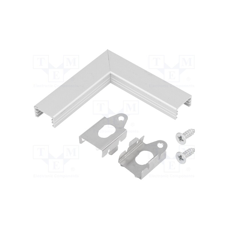 1 set x TOPMET - 89150020 - Connector 90°, natural, aluminium, SLIM8