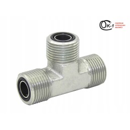 Hydraulic tee connector 3x orfs 1