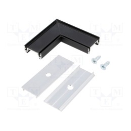 1 set x TOPMET - 77410021 - Connector 90°, black, aluminium, SURFACE10