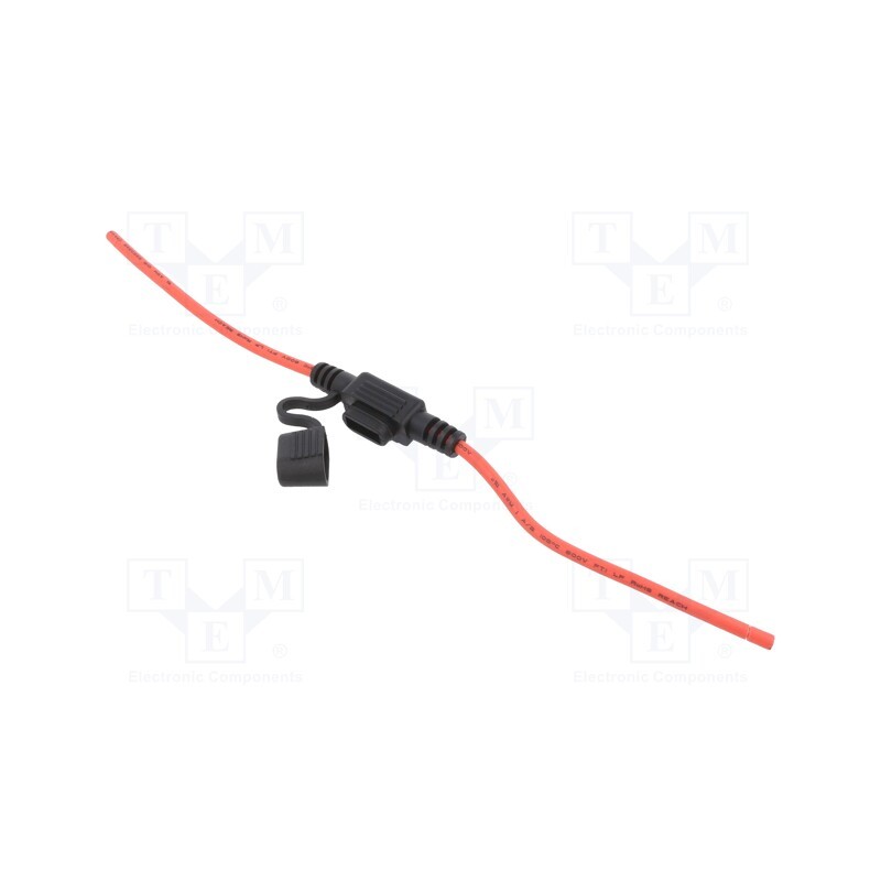 1 pcs x OPTIFUSE - LPM-01B-12R - Fuse holder, 11mm, 30A, Leads: cables, -40÷85°C, 58V