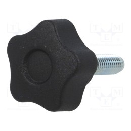 1 pcs x ELESA+GANTER - VCT.25 P-M6X20-C9 - Knob, Ø: 25mm, Ext.thread: M6, 20mm, H: 19mm, technopolymer PA