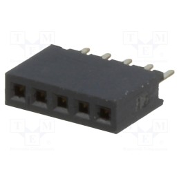 5 pcs x CONNFLY - DS1065-01-1*5S8BV - Socket, pin strips, female, PIN: 5, straight, 1.27mm, THT, 1x5, 1A