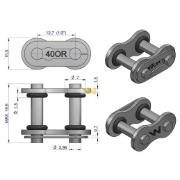 Chain lock with O-ring ansi a 40 r1 1 2 5 pcs