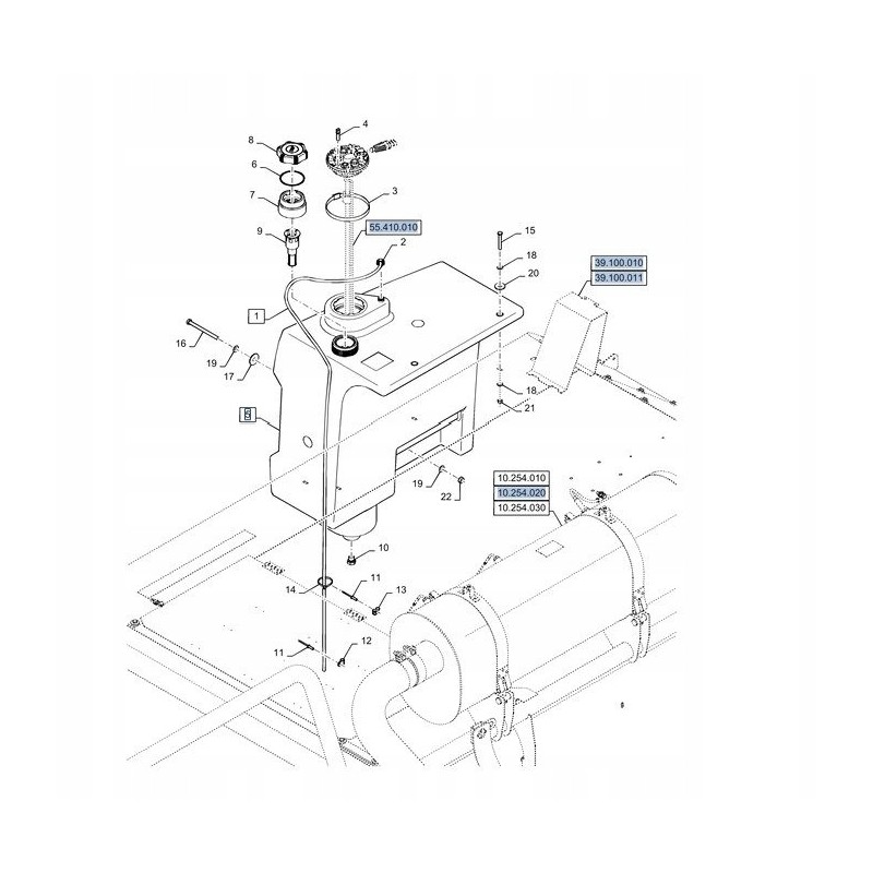 New Holland CX 84207865 fuel tank