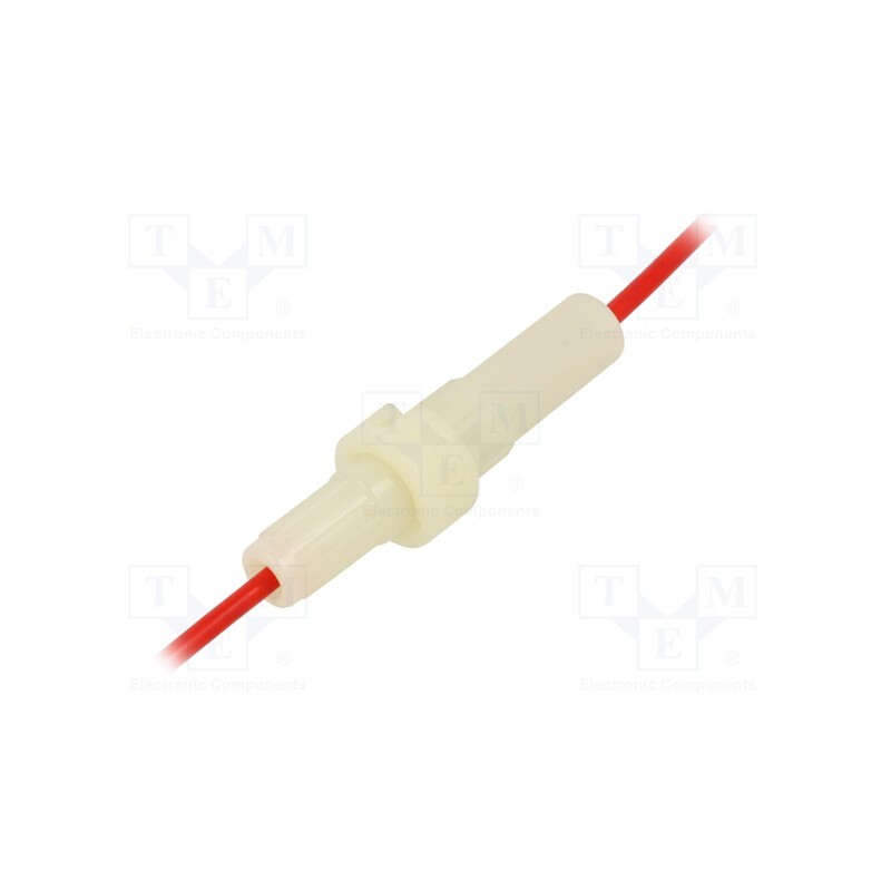 1 pcs x OPTIFUSE - LPA-02W-16R - Fuse holder, cylindrical fuses, 6.3x32mm, Imax: 15A, Leads: cables