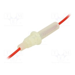 1 pcs x OPTIFUSE - LPA-01W-18R - Fuse holder, cylindrical fuses, 6.3x32mm, Imax: 10A, Leads: cables