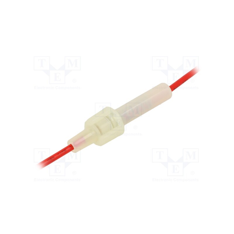 1 pcs x OPTIFUSE - LPA-01W-16R - Fuse holder, cylindrical fuses, 6.3x32mm, Imax: 15A, Leads: cables