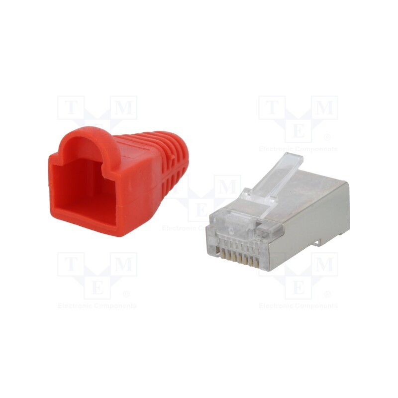 5 pcs x LOGILINK - MP0016 - Plug, RJ45, PIN: 8, Cat: 5e, shielded,with protection, gold-plated
