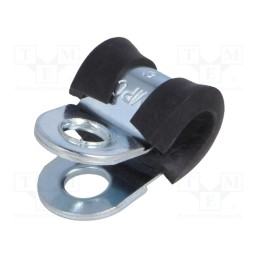 1 pcs x MPC INDUSTRIES - LKD10615 - Fixing clamp, ØBundle : 6mm, W: 15mm, steel, Cover material: EPDM