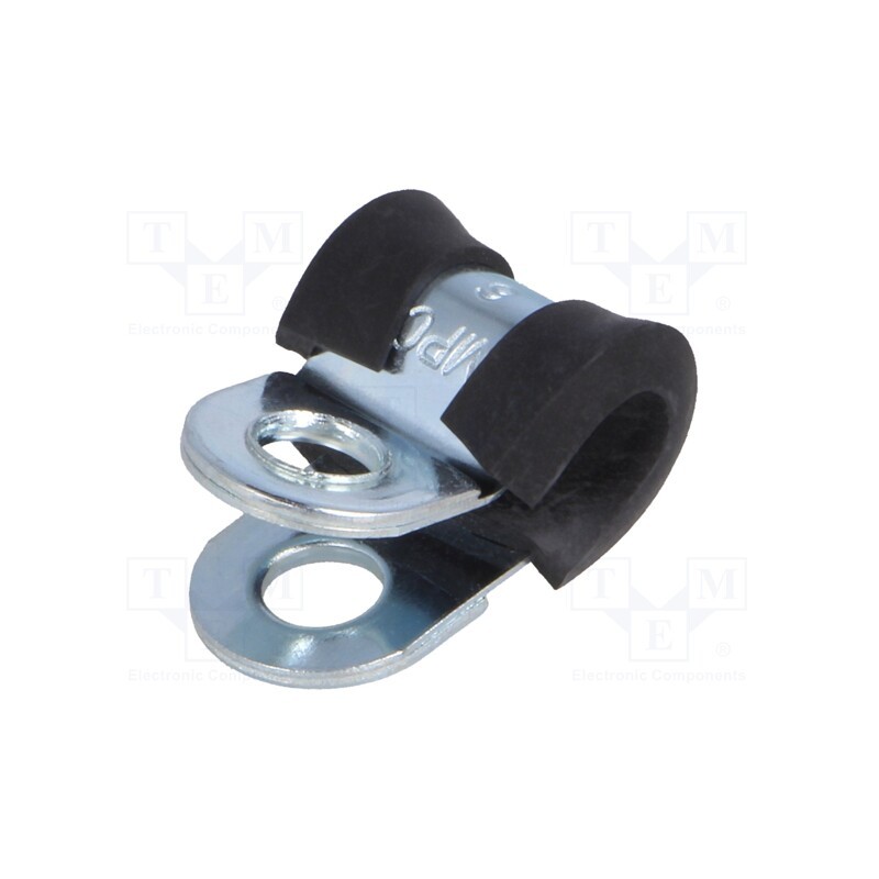 1 pcs x MPC INDUSTRIES - LKD10615 - Fixing clamp, ØBundle : 6mm, W: 15mm, steel, Cover material: EPDM