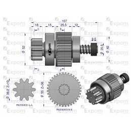 Starter coupling assembly t 25 mtz, magnet type
