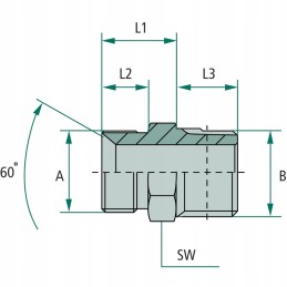 Hydraulic connector adapter 1 2 bsp x 1 2 npt