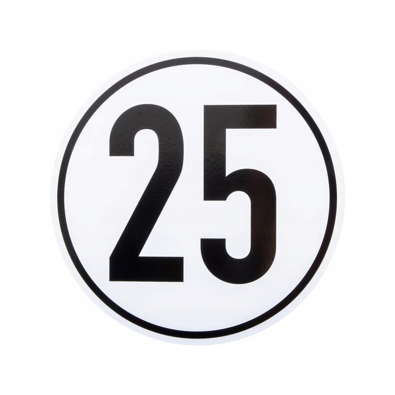 Warning board 25 km h bl25