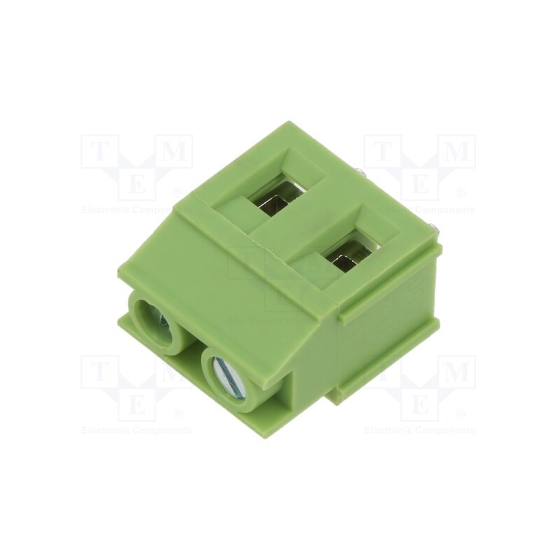 5 pcs x XINYA - XY129VB-2P 7.5MM GREEN - PCB terminal block, angled 90°, 7.5mm, ways: 2, on PCBs, terminal