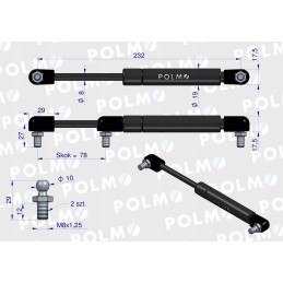 Roof actuator Ursus C 385 Massey Ferguson Polmo