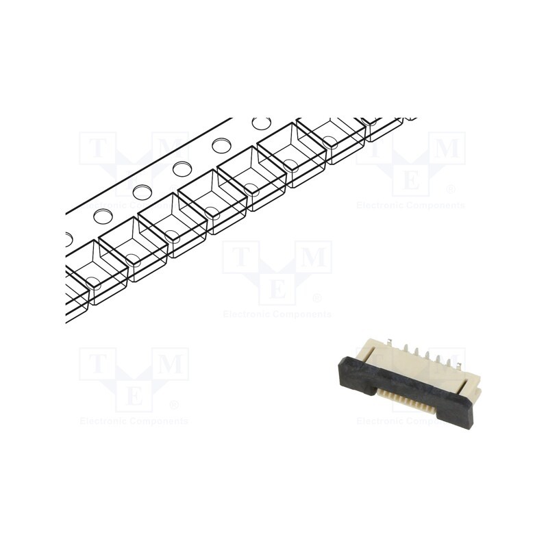 5 pcs x Global Connector Technology (GCT) - FFC2A32-10-T - Connector: FFC/FPC, vertical, PIN: 10, ZIF, SMT, 30V, 0.5A, tinned