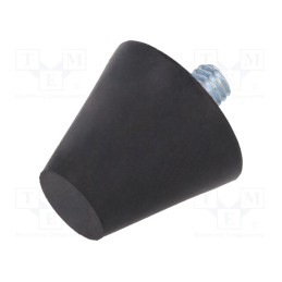 1 pcs x ELESA+GANTER - DVB.6-20-17-M5-6-55 - Vibroisolation foot, Ø: 20mm, Shore hardness: 55±5, 407N, 96N/mm
