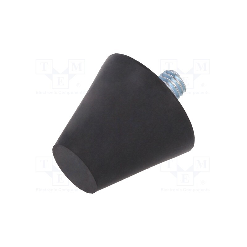 1 pcs x ELESA+GANTER - DVB.6-20-17-M5-6-55 - Vibroisolation foot, Ø: 20mm, Shore hardness: 55±5, 407N, 96N/mm