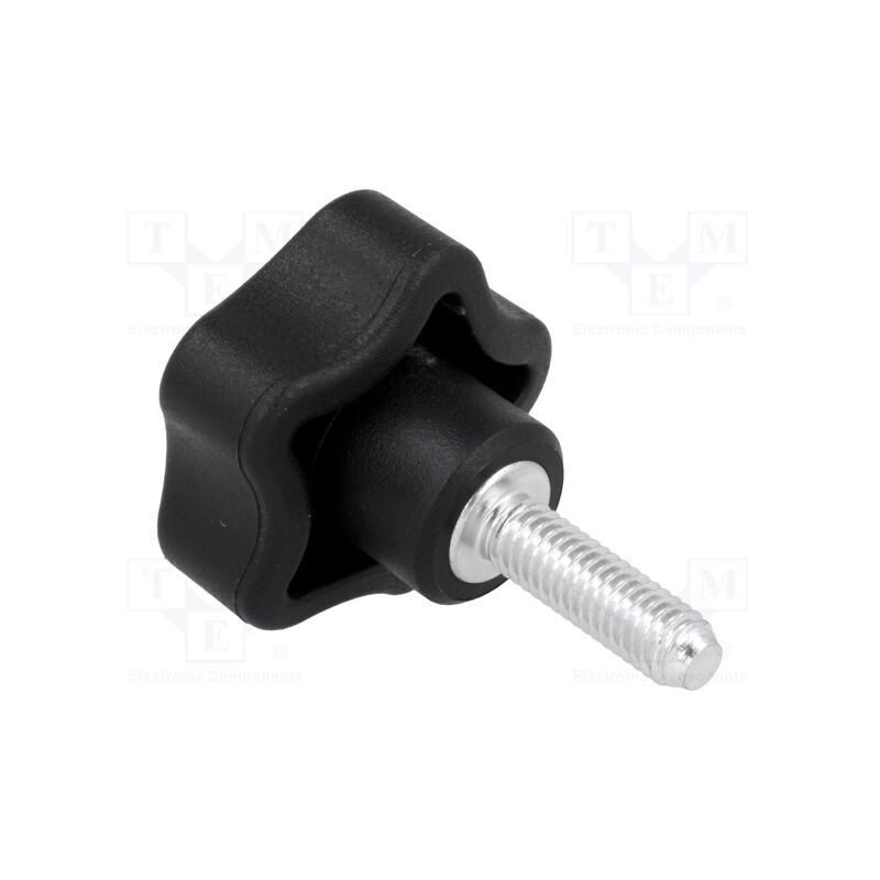 1 pcs x ELESA+GANTER - VCT.32 P-M6X20 - Knob, Ø: 32mm, Ext.thread: M6, 20mm, H: 23mm, technopolymer PP