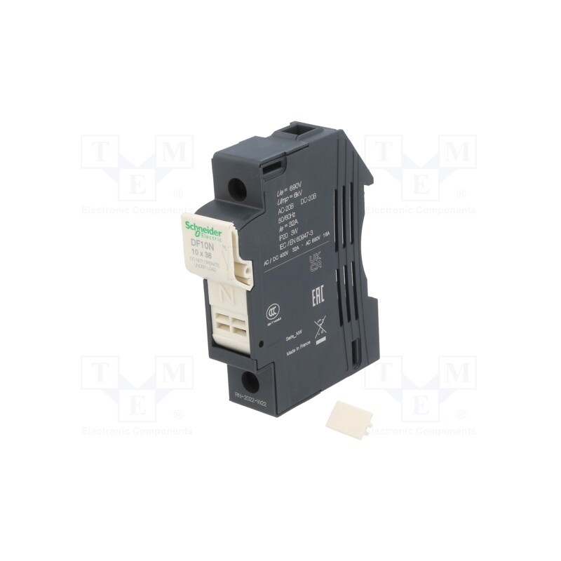 1 pcs x SCHNEIDER ELECTRIC - DF10N - Fuse base, for DIN rail mounting, Poles: 1