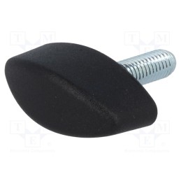1 pcs x ELESA+GANTER - 8312 - Knob wing, Ext.thread: M5, 16mm, H: 13mm, polyamide, W: 25mm