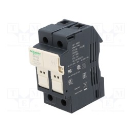 1 pcs x SCHNEIDER ELECTRIC - DF102 - Fuse base, for DIN rail mounting, Poles: 2