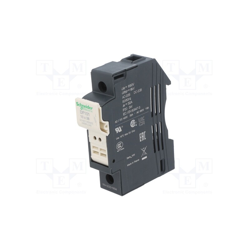 1 pcs x SCHNEIDER ELECTRIC - DF101 - Fuse disconnector, 10x38mm, for DIN rail mounting, Poles: 1