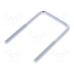 1 pcs x DROMET - CBTC..6..43..78 (1 1/4') - U-bolt, C, 1, steel, zinc, Thread len: 41mm, Int.width: 43mm, square